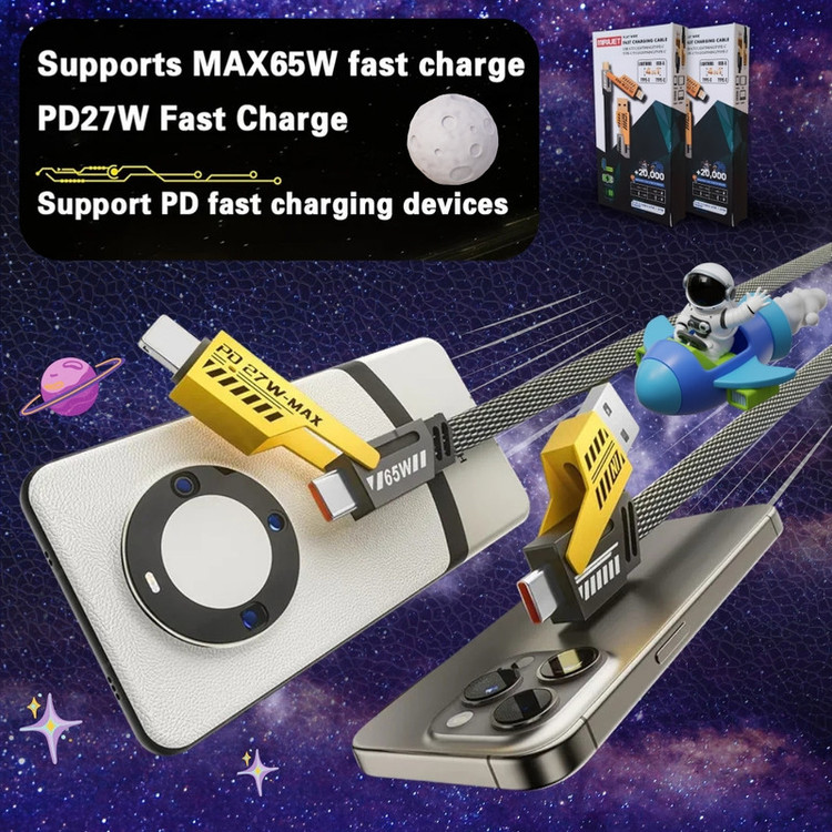 کابل تبدیل USB/USB-C به لایتنینگ/USB-C زاوا ZAWA مدل Jet-337 طول 1 متر