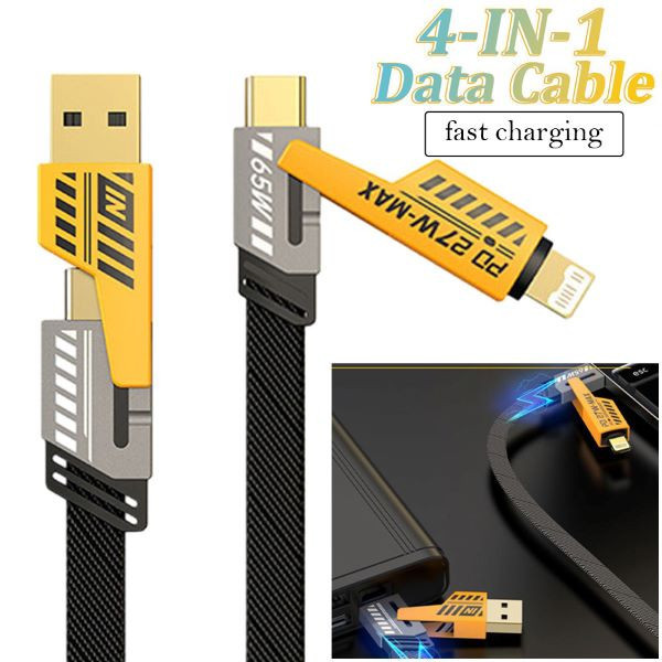 کابل تبدیل USB / USB-C به لایتنینگ / USB-C زاوا ZAWA مدل 4IN1 FAST طول 1 متر