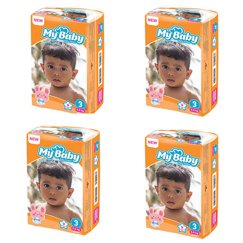 پوشک بچه مای بیبی مدل Happy Family سایز 3 کد 9 مجموعه 4 عددی